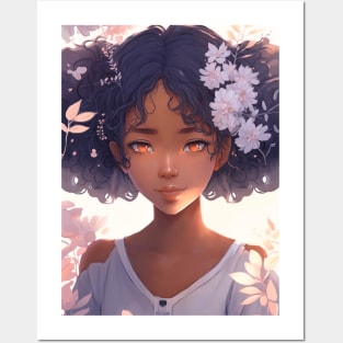 Beautiful anime black girl - Best Blm Gift For black girl Posters and Art